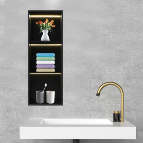 Nicchia parete per armadietto medicinali LED 12x36 pollici, inserto nicchia bagno per cartongesso, mensola parete, armadietti medicinali, sostituzione, per soggiorno, bagno