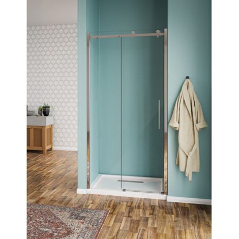 Nicchia scorrevole Elegance vetro temperato trasparente 8mm H190 acciaio inox - 100 cm