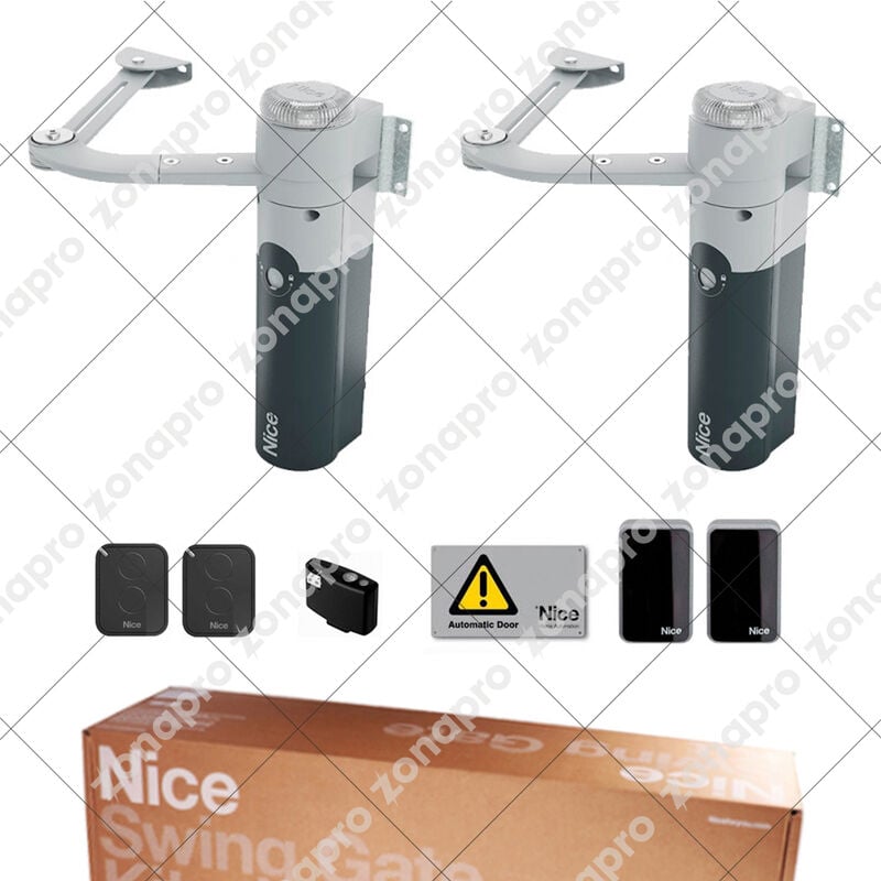Nice - Kit For Swing Gate 2 Doors 1,8 mt 24v walky 2024 bd WALKY2024BDKCE