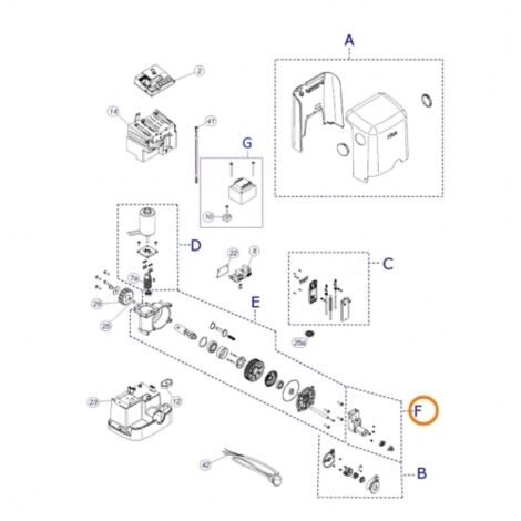NICE - cod. SPAMG281A00B Ricambio riduttore scorrevole FILO parte B Sblocco