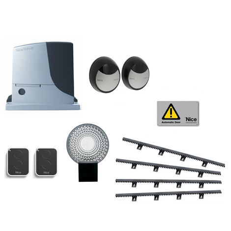 NICE Kit Automatisme de portail coulissant ROBUS 600 + 4m cremaillere + 1 On2E