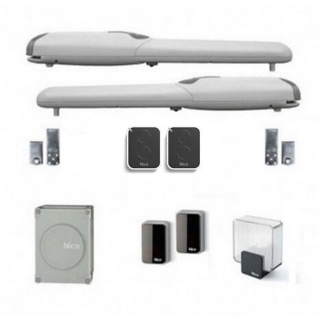 Nice – Kit de motorisation pour portail 2 battants jusqu'à 3,5m – Alimentation 230/24V – Force 1500N – 2 télécommandes incluses