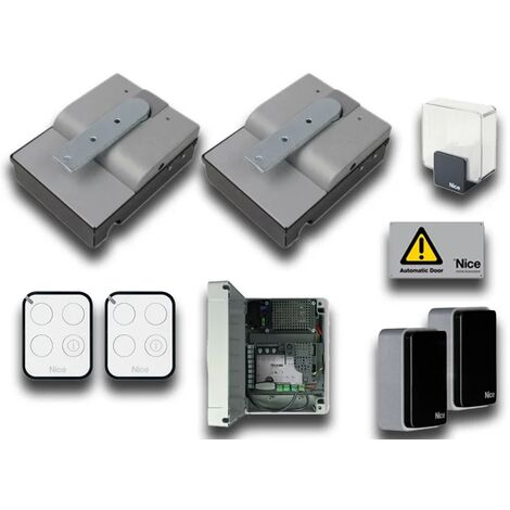 Nice – Kit de motorisation de portail 24V – Pour vantaux jusqu'à 2,3 m – Moteur électromécanique irréversible – Protection IP67 – SFAB2124BDKCE
