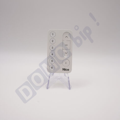 NICE MINI DOMI 6 BLANC - Télécommande 6 canaux ultra-portable pour portails, porte de garage, volet roulant, éclairage - Auto-apprentissage - Compatible OXIBD, OX2, FLOX2R, OXI – 433,92 MHz - Rolling 