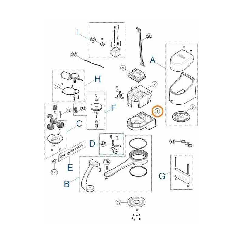 BMG2211R08.45673 Base de support de moteur en aluminium pour hopp 7124 HO7124 Nice BMG2211R08.45673 Pièce de rechange