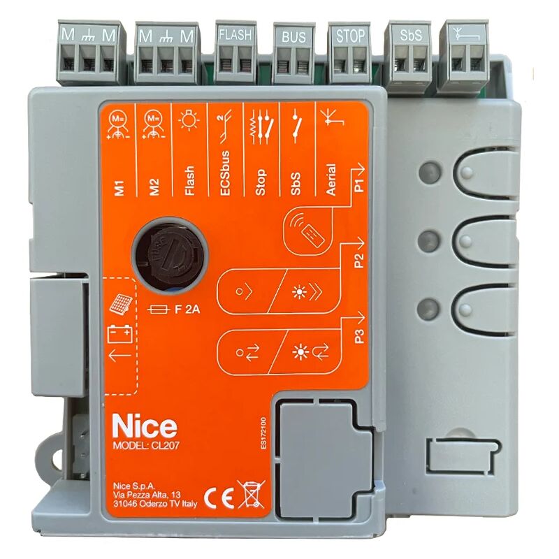 Panneau de commande central CL207 2 portes pour CLB207 Pièce de rechange d'origine Nice CL207