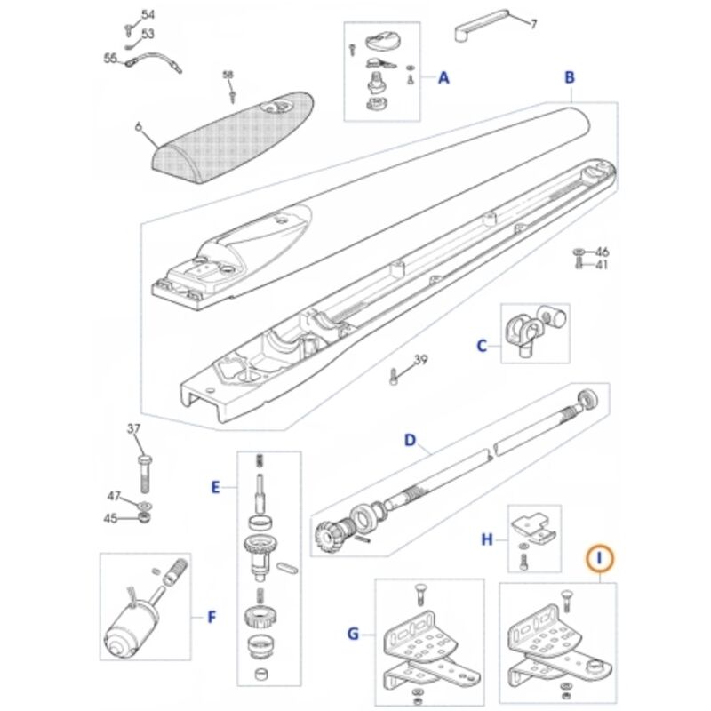 RMHWG2019 Groupe de support avant WG10 WG10S Pièce de rechange d'origine Nice RMHWG2019