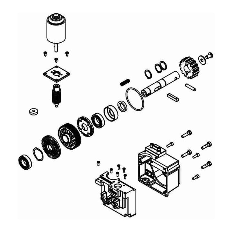 SPAMG163A00 Groupe moteur – Réducteur naked R10 NKSL400 Pièce de rechange d'origine Nice SPAMG163A00