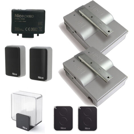 Nice – Motorisation enterrée 24V pour portail battant jusqu'à 2,3m – Charge 400kg – Moteur IP67 avec technologie radio bi-directionnelle