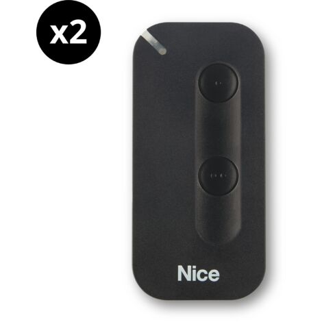 NICE MYGO2 -Lot de 2 Nouvelles Télécommandes 2 canaux pour Portails et Portes de Garage - Remplace les Gammes FLOR-S, ONE, et FLORE - Fréquence : 433,92MHz - Rolling Code