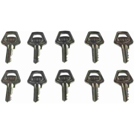 Nice – PR10CHS Jeu de 10 clés numérotées – Pièce de rechange d'origine pour motorisation de portail – Clés fiables et de qualité