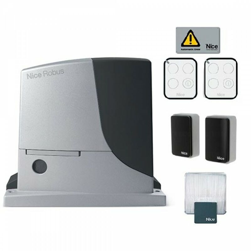 Kit Automatisation pour portails coulissants jusqu'à 1000kg 24v Nice Robus RB1000BDKCE