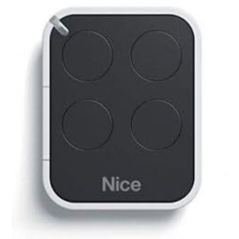 Télécommande émetteur 4 canaux 433,92 MHz – Compatible motorisations Nice – Design ergonomique pour usage quotidien – Noir/Blanc