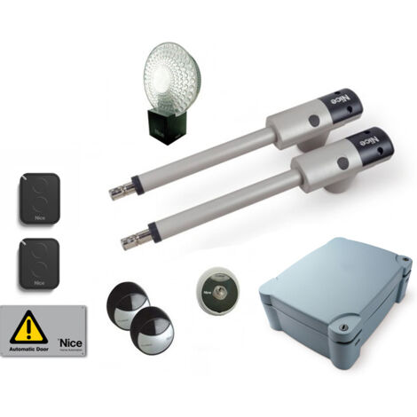 Nice TOO4524KCE - Kit pour l'automatisation de portails battants avec ante jusqu’à à 4,5 m et 250 kg, 24 Vdc, à montage extérieur. Compatible avec Solemyo