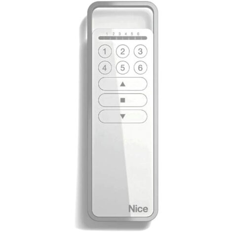 Nice – Transmetteur de télécommande radio portable P6 – 6 canaux – Fréquence 433,92 MHz – Portée 200 m – Compatible rideaux et volets roulants