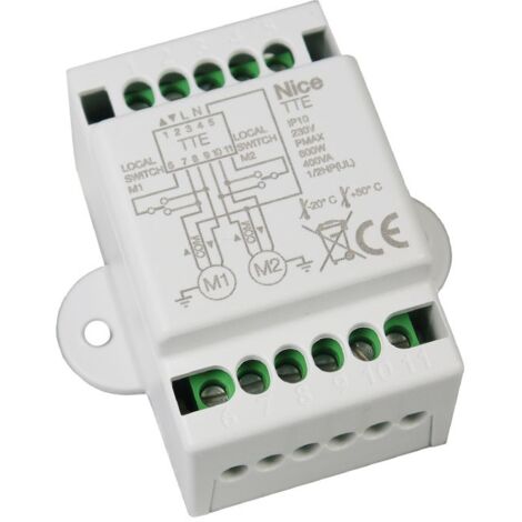 Nice TTE - Extension pour il commande de più moteurs en modo singolo ou multiplo, abbinabile alle centrali de commande serie Mindy TT. Protezione IP10.