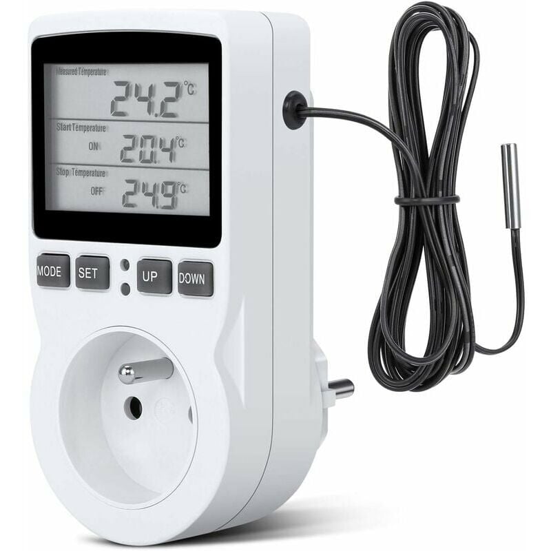 Niceon Thermostat Socket, Digital Timer Socket, Digital Programmable Socket with Sensor, Programmable Digital Timer, Heating Thermostat Socket for