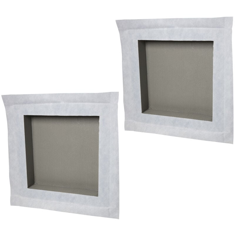 Lot de 2 niches à carreler étanches - formats intérieurs 30 x 30 cm - 9 cm de profondeur