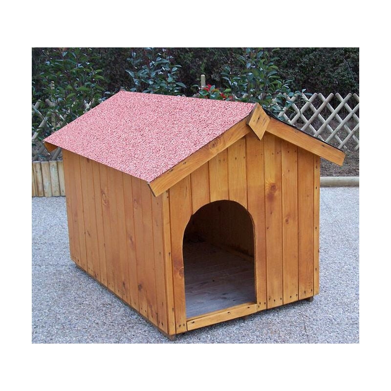 Habrita Foresta - Niche à chien bi-pente pour chiens moyens 0,69m2 toit bitumé