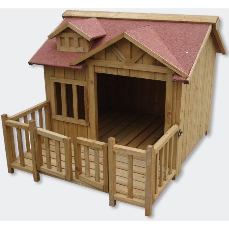 Niche a chien xl ou chenil en bois wc