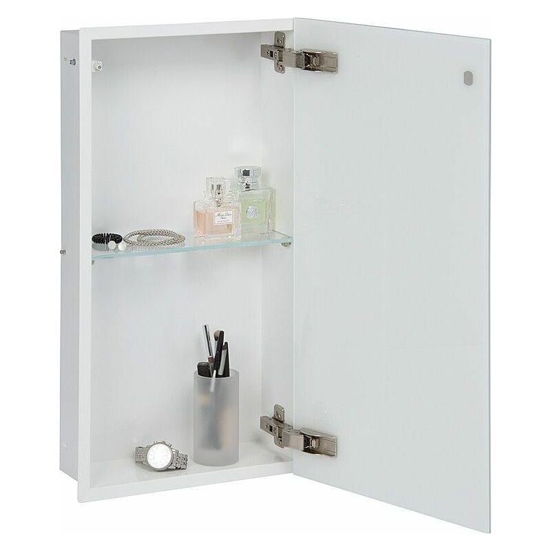 Banyo - Niche à encastrer avec porte niche: 100 mm - couleur porte niche: Blanche