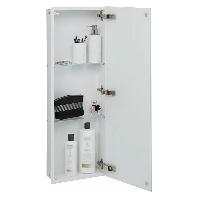 Banyo - Niche à encastrer avec porte niche: 150 mm - couleur porte niche: Blanche