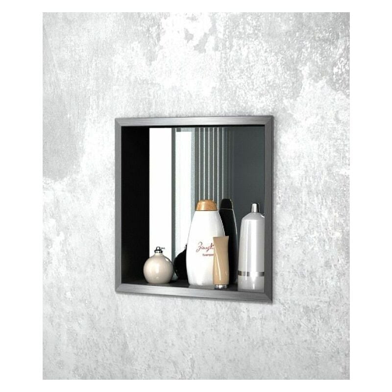 Banyo - Niche à encastrer ouverte avec panneau arrière miroir niche: 100 mm