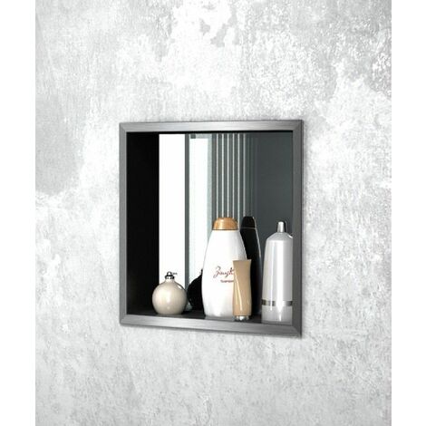 Niche à encastrer ouverte avec panneau arrière miroir  niche: 100 mm