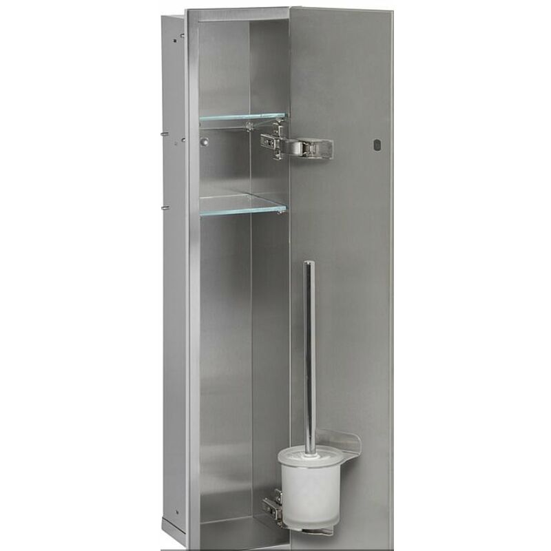 Banyo - Niche à encastrer pour wc acier inoxydable à carreler Zero 800 1 porte à droite