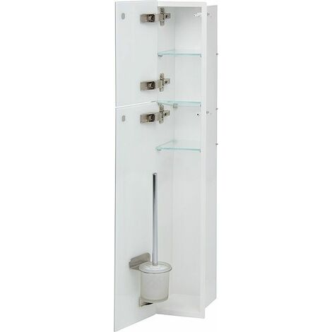 Niche à encastrer pour WC intérieur blanc  sens porte niche: Charnières à gauche - couleur porte niche: Blanche