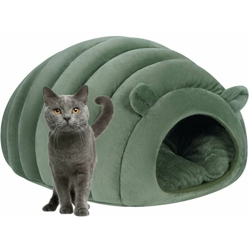 Niche Chaud pour Chat - Grotte Moelleuse pour Chaton, Chenil, Panier Douillet pour Chien, Lit Nid Intérieur pour Animaux de Compagnie avec Coussin