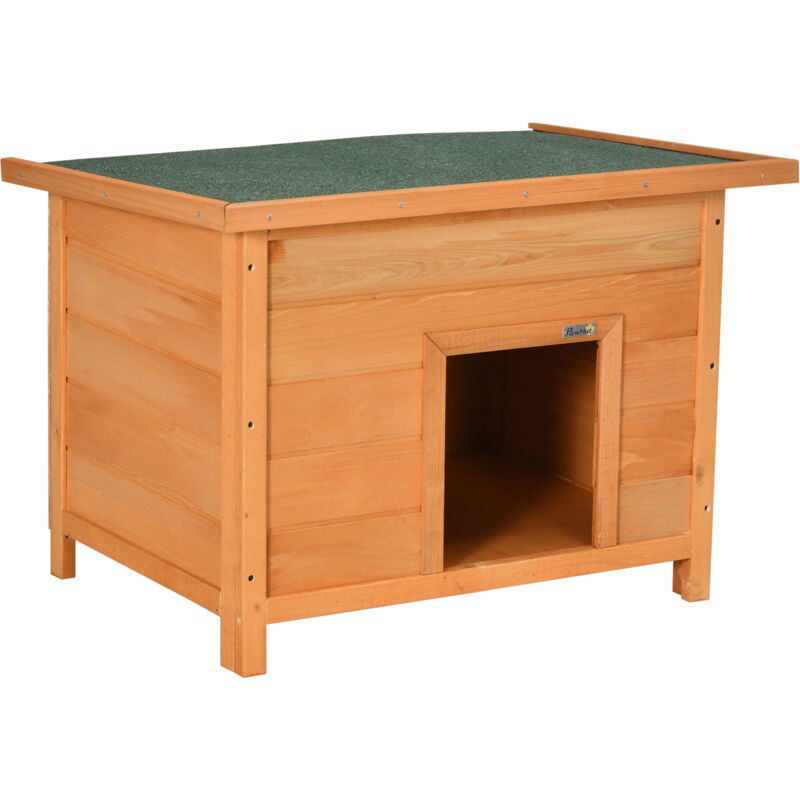 Pawhut - Niche chien sur pied dim. 85L x 58l x 58H cm - toit ouvrant bitumé vert - bois sapin pré-huilé