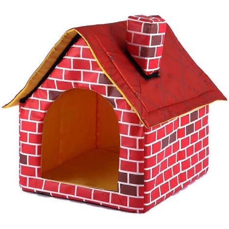 Niche confortable pour chien avec tapis amovible, pour chiens de petite et grande taille, 40 x 38 x 43 cm