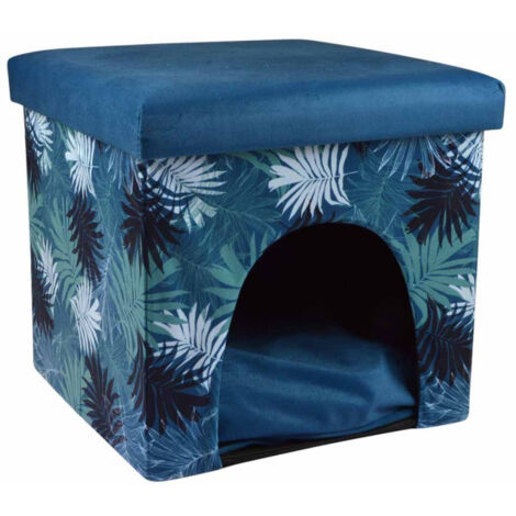 Niche Cube 2 en 1 pour Animaux "Eden" 35cm Bleu