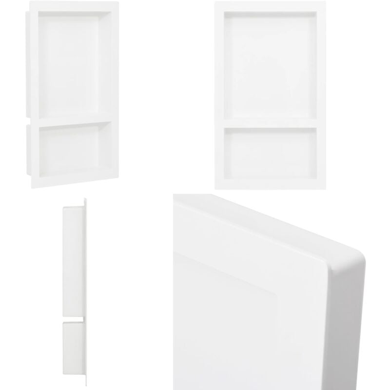 Vidaxl - Niche de douche avec 2 compartiments Blanc brillant 41x69x9 cm - Niche De Douche - Étagère De Douche - Rangement Douche - Salle De Bain