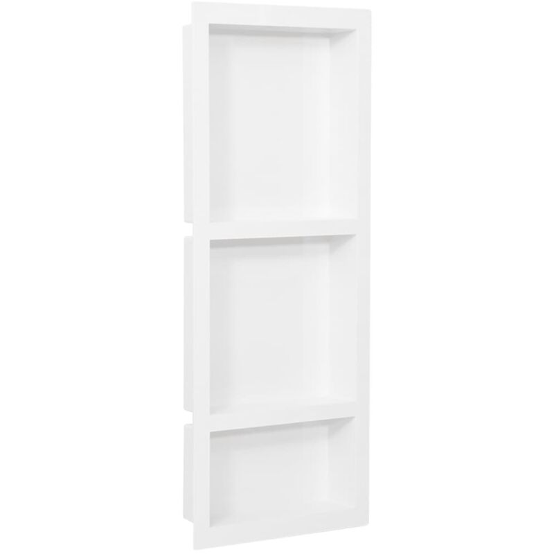 Furniture Limited - Niche de douche avec 3 compartiments Blanc