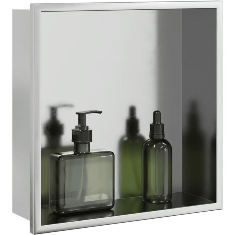 Niche de douche argenté brossé 32x32x9 cm acier inoxydable vidaXL