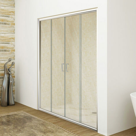Niche de douche coulissante 4 portes cristal ligne essentielle