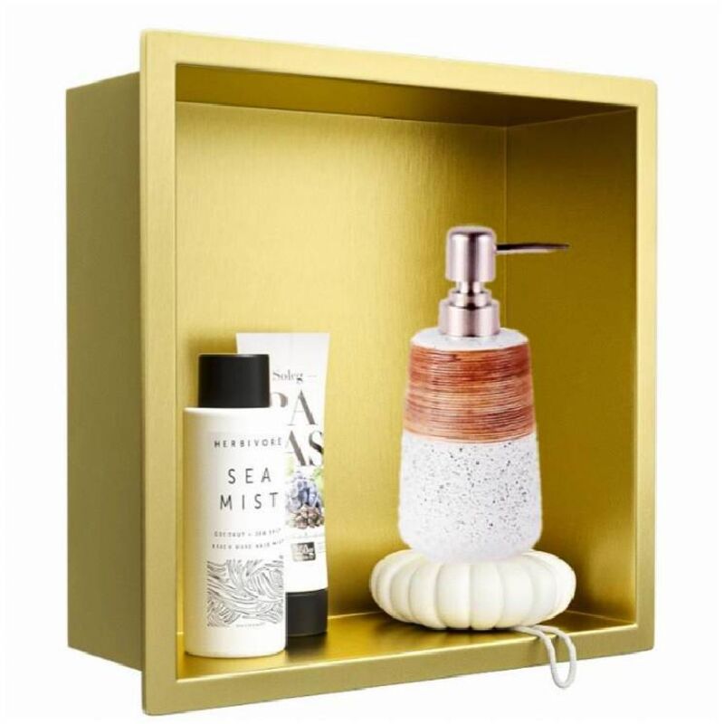 Niche de douche en acier inoxydable avec distributeur de gel douche 303212cm doré pas besoin de carrelage étagère de douche encastrée niche étagère