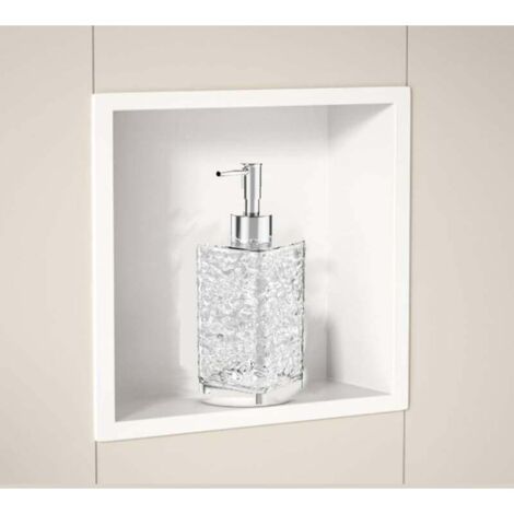 Niche de douche en acier inoxydable avec sous-bouteille premium blanche 320320125mm pas besoin de carrelage étagère de douche encastrée niche pour rangement de salle de bain montage mural