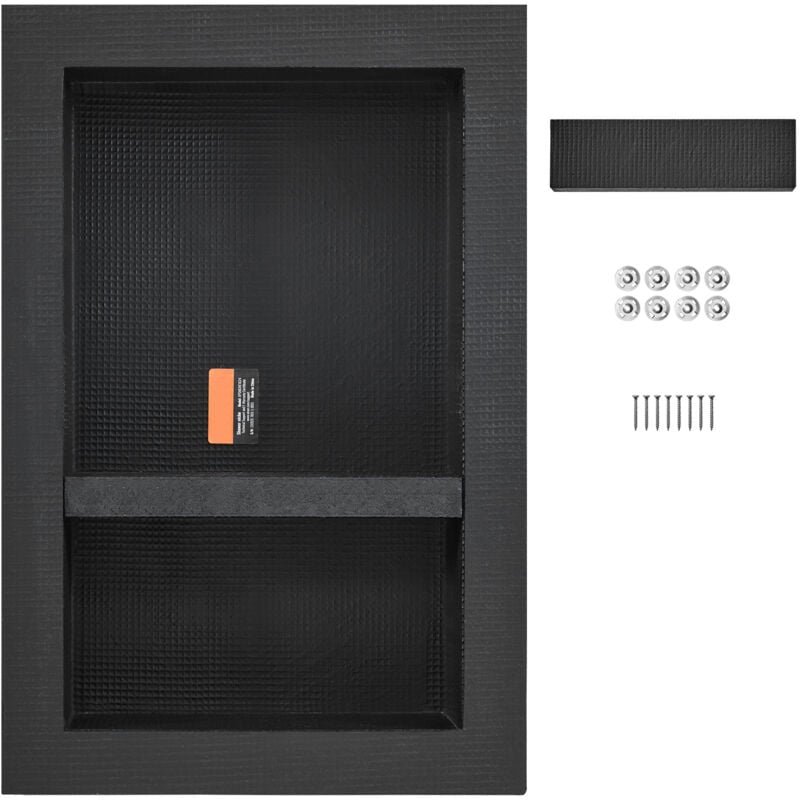 Niche de douche Mophorn prête à carreler, 40,64 x 60,96 cm, organiseur encastré à double étagère, rangement de savon moderne avec protection scellée