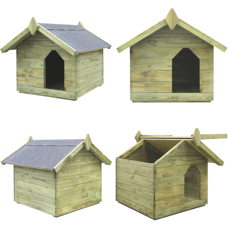 Vidaxl - Niche de jardin avec toit ouvrant Bois de pin imprégné - niche pour chien - niches pour chien - Home & Living - Vert