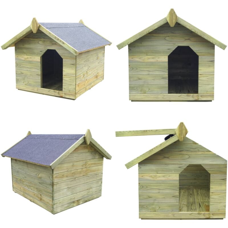 Vidaxl - Niche de jardin avec toit ouvrant en bois de pin imprégné - niche pour chien - niches pour chien - Home & Living - Vert