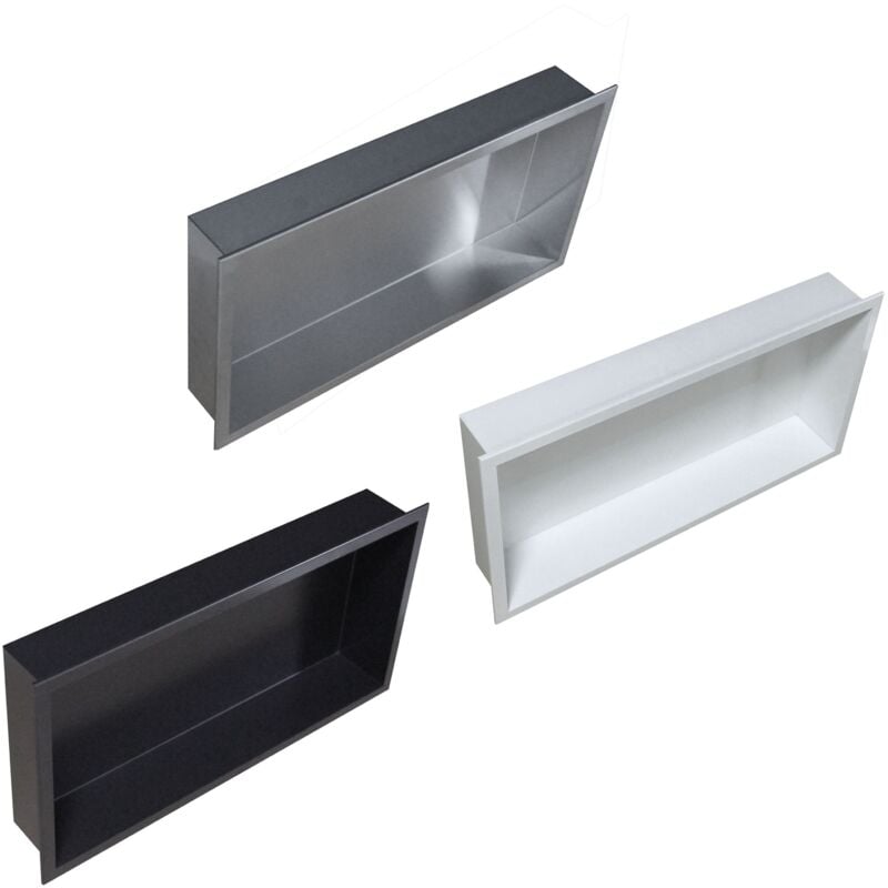 Niche murale de douche, étagère encastrable douche acier inox - 60x30x10cm - BS603010 Noir - Bernstein
