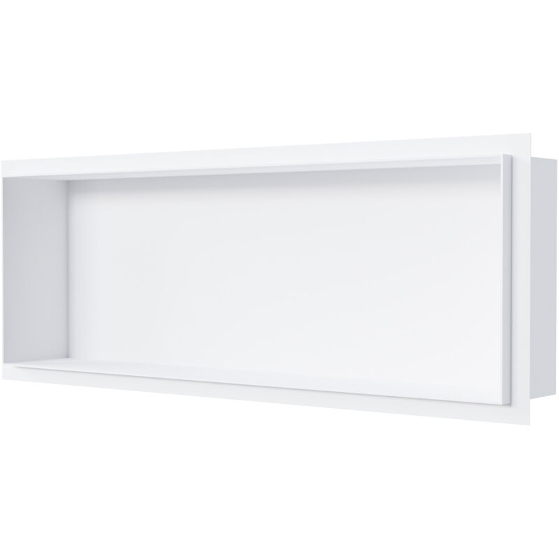 Niche murale de douche, étagère encastrable douche acier inox sans cadre - 20x60x10cm - NT206010X Blanc - Bernstein
