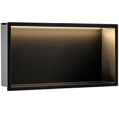 NICHE DE SALLE DE BAIN LED REA BLACK 30X60
