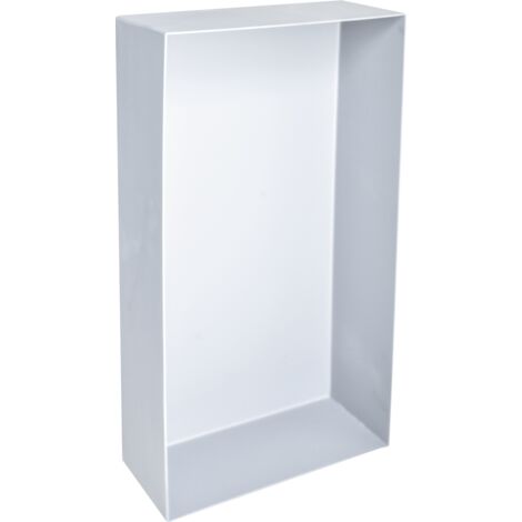 Niche design 40x40 cm semi-encastrée en acier inox couleur blanche