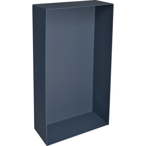 Niche design 40x40 cm semi-encastrée en acier inox gris ardoise