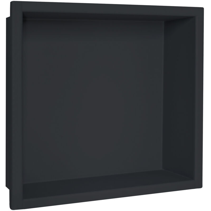 Niche design encastrable en acier inox de couleur noire 30 x 30 cm