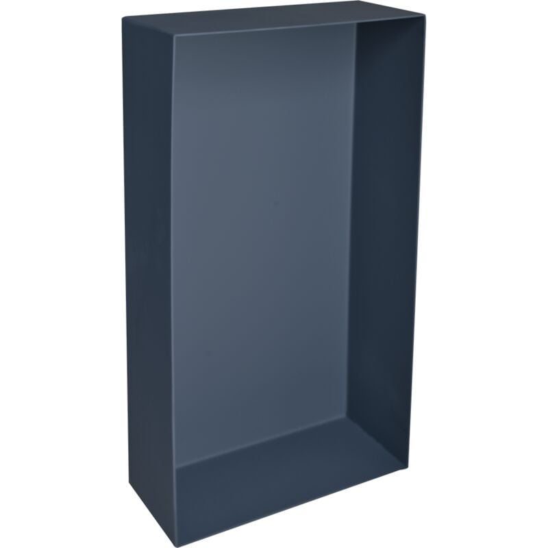 Niche design semi-encastrée en acier inox de couleur gris ardoise 30 x 30 cm